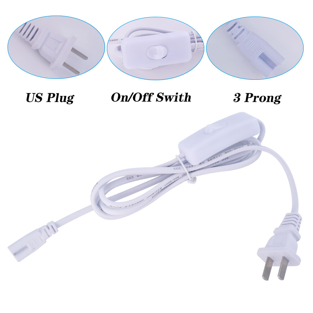 5FT 10FT Power Cable With Switch for Integrated LED Tube Light Replacement