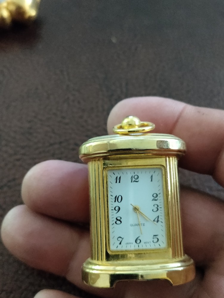 Wallace Silversmiths Goldplated Mini Garriage Clock