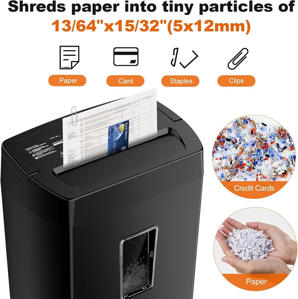 Effortless Micro Cut Shredding - 10-Sheet Capacity with Transparent Waste Bin