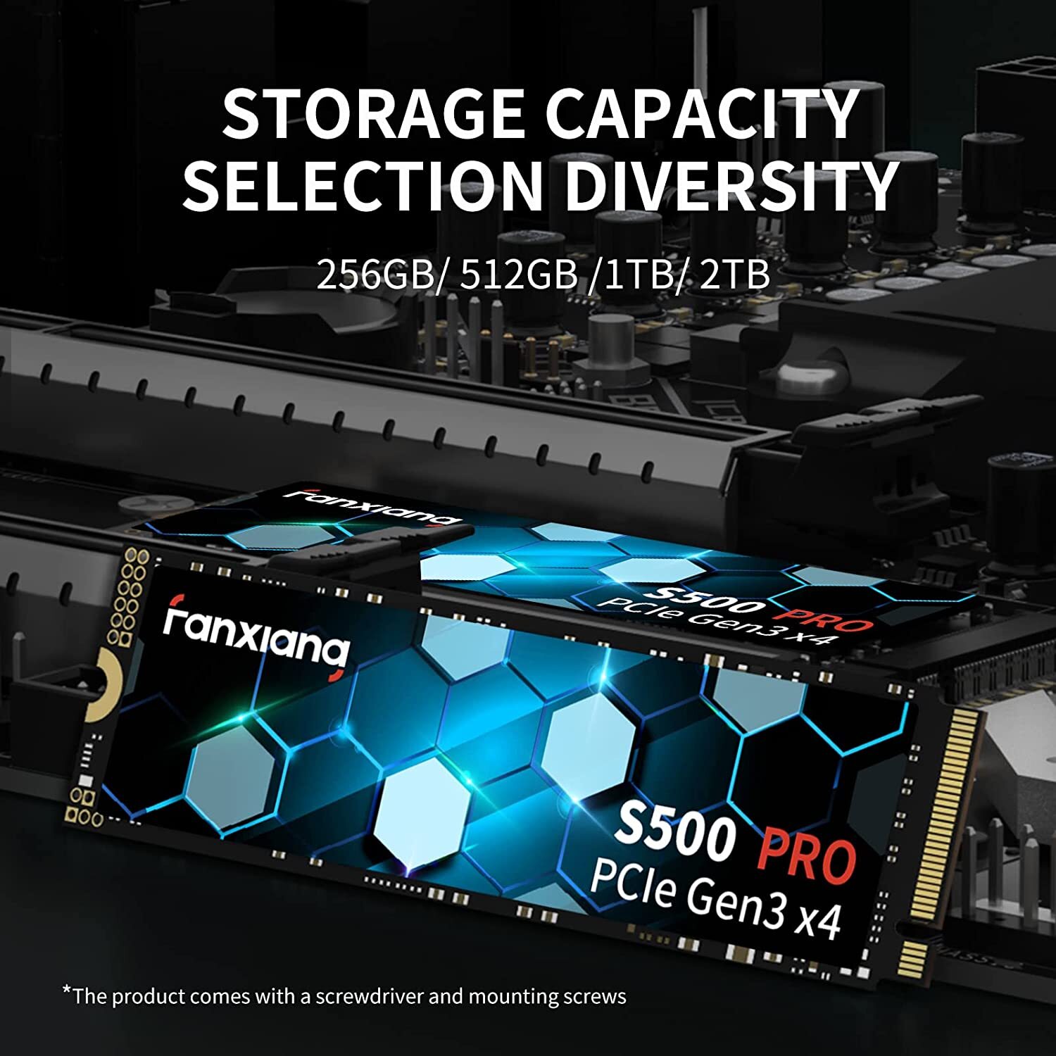 fanxiang S500PRO Internal SSD M.2 NVMe PCIe Gen 3.0×4 Solid State Drive 3500MB/s