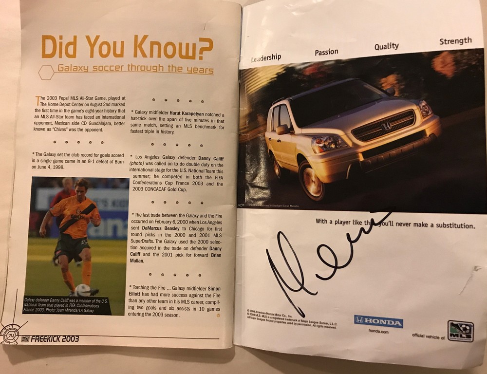 MLS OFFICIAL 2003 Soccer program