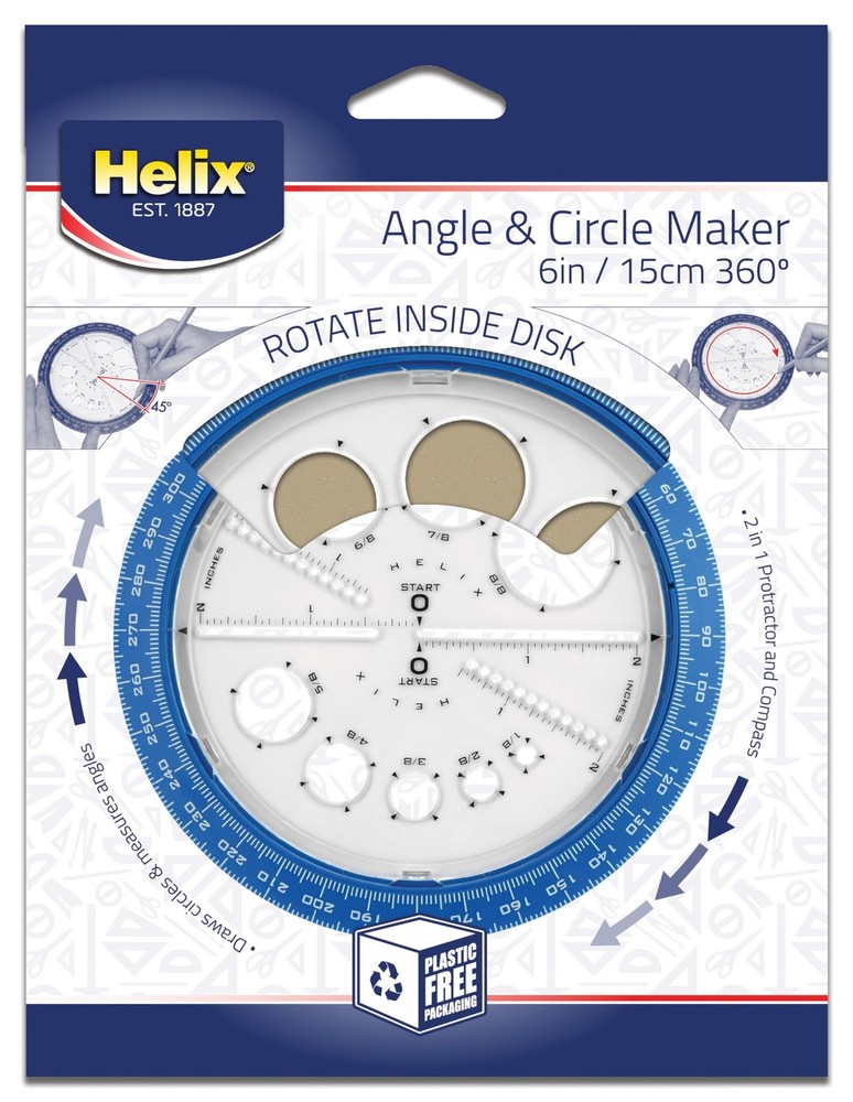 Helix Angle And Circle Maker With Integrated Circle Templates, 360 Deg