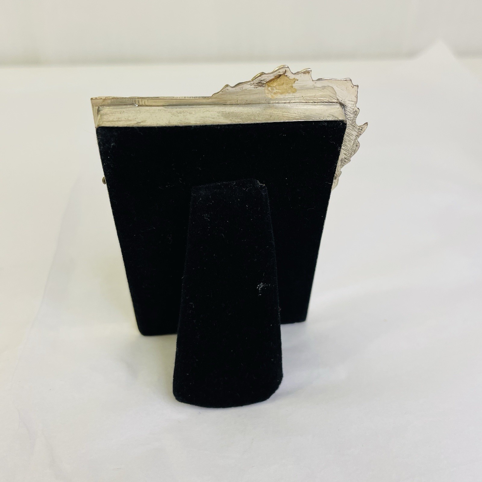 Antique German 800 Silver Small Picture Frame Reeded Edge with Floral Detail