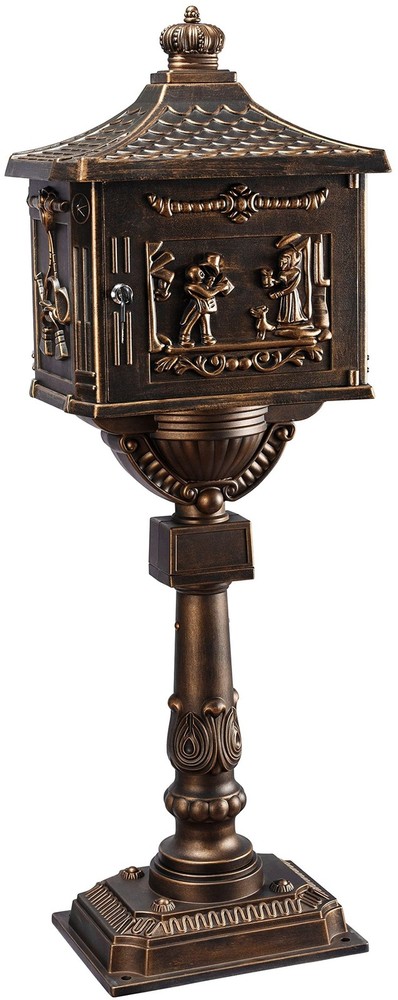 Mailbox Rustproof Cast Aluminum Locking Security Post Mount Mail Box, Large, ...