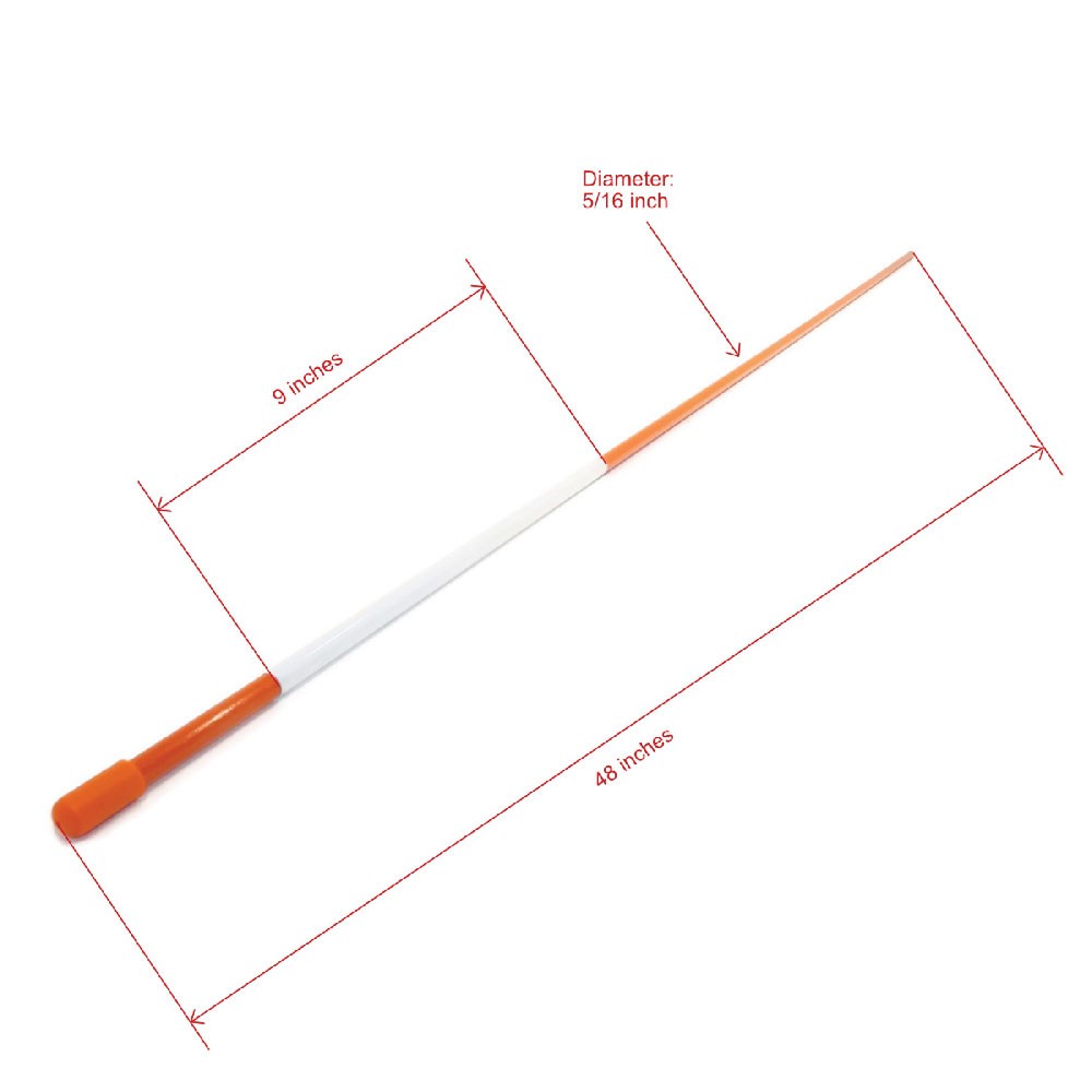 (Pack of 20) 5/16" Orange Snow Poles with Reflector, Heavy Duty Fiberglass Rod