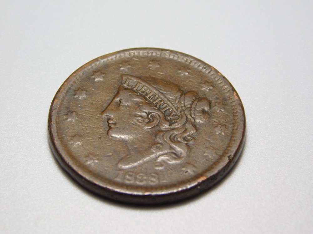 US COINS 1838 CORONET HEAD LARGE CENT