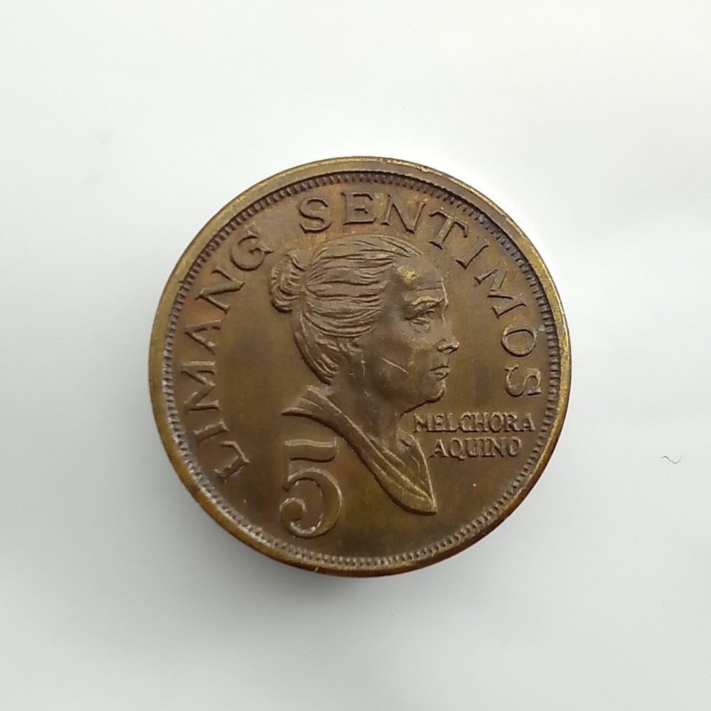 🇵🇭 Philippines 5 Sentimos Brass 1972. E174#