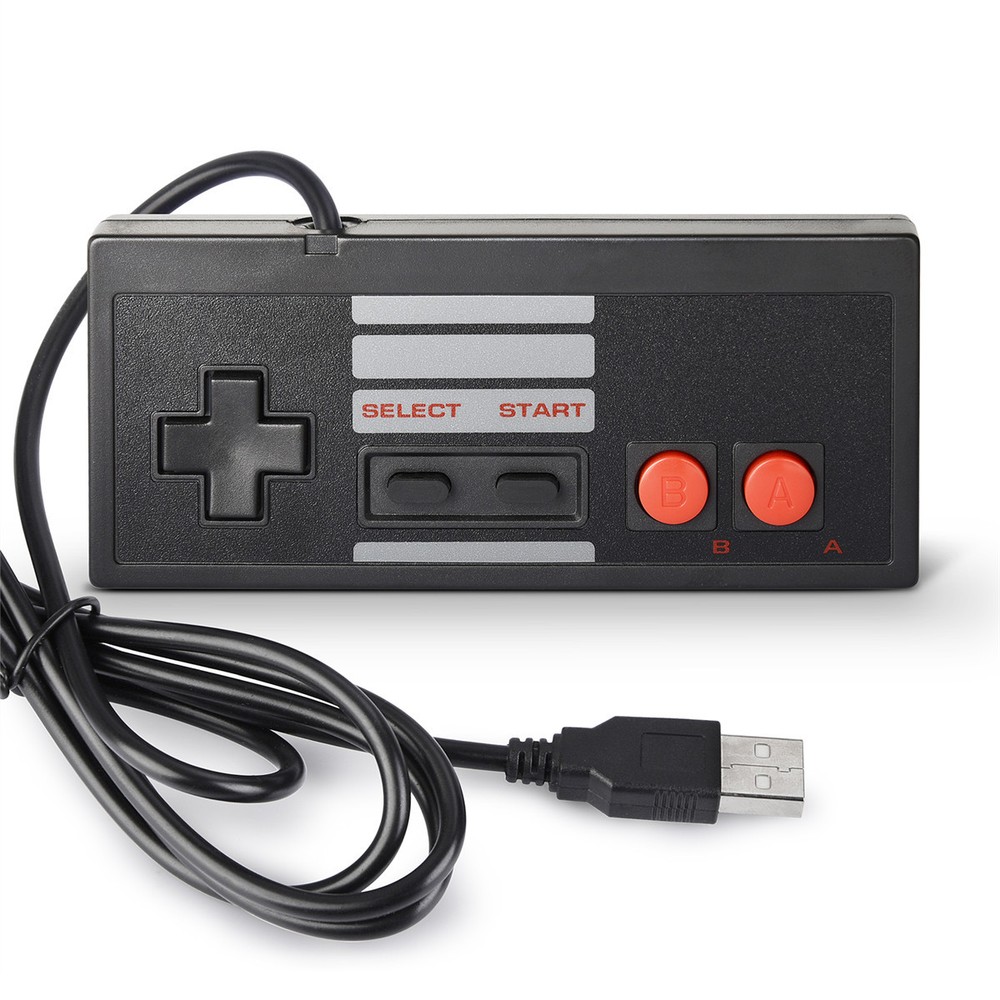 2 x USB Gaming Controller For Classic NES 8 Bit System Console Control Black US