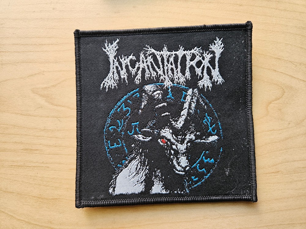 INCANTATION, SEW ON BLACK BORDER WOVEN PATCH