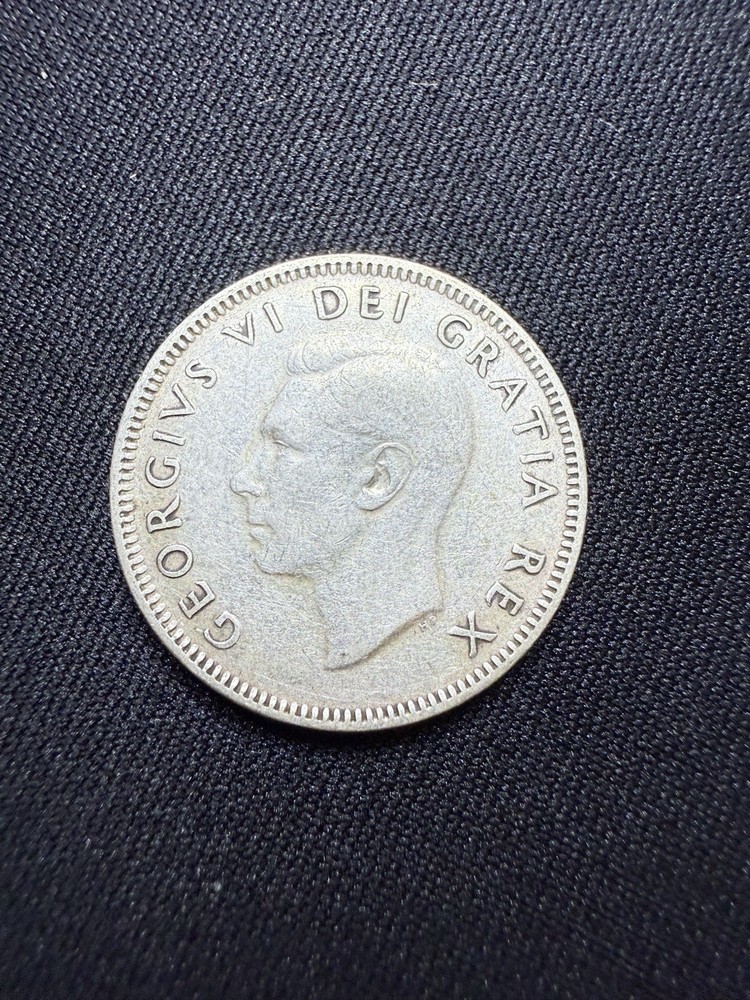 1951 Canada Silver 25 Cents Coin Nice Toned Example
