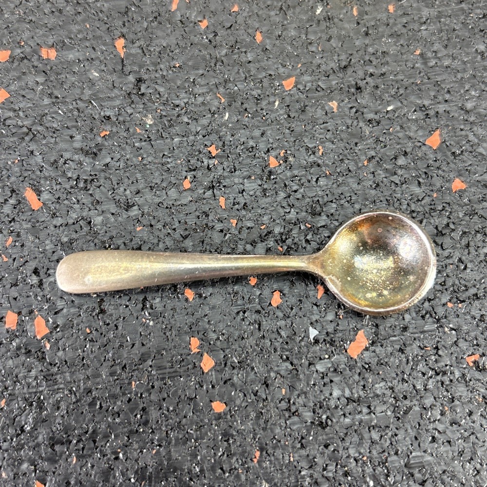 Vintage Silver Plate Apple for Sugar Or Salt Bowl With Spoon Condiment Jar