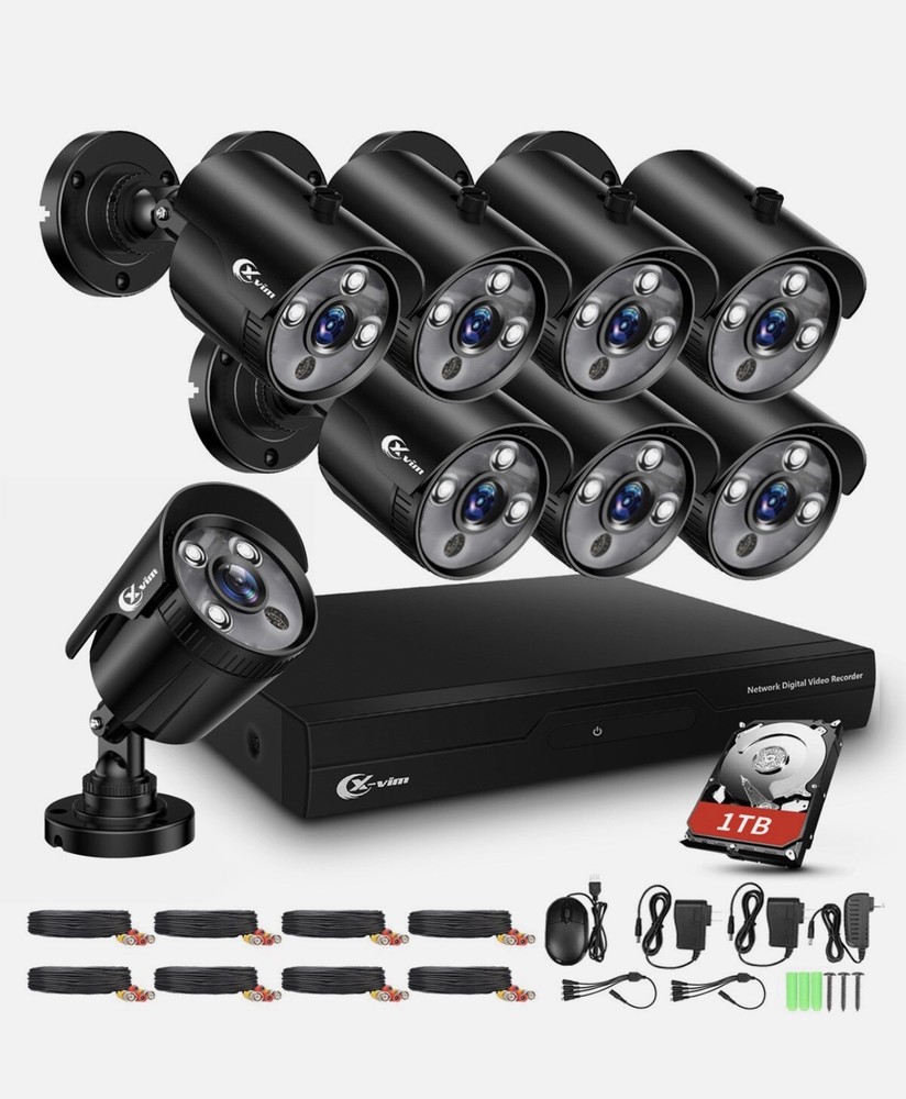 XVIM 1080P Security Camera System 8CH DVR Outdoor Surveillance CCTV System P2P