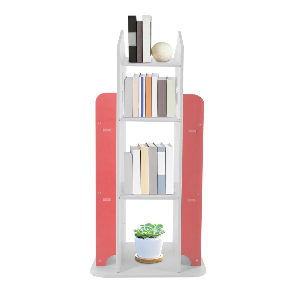 4-Tier Rotating Bookshelf with 360° Access - Sturdy Storage Solution