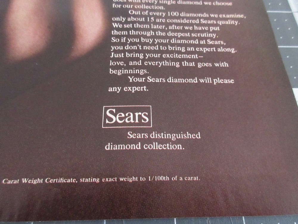 1970 Sears distinguished diamond collection, Print AD