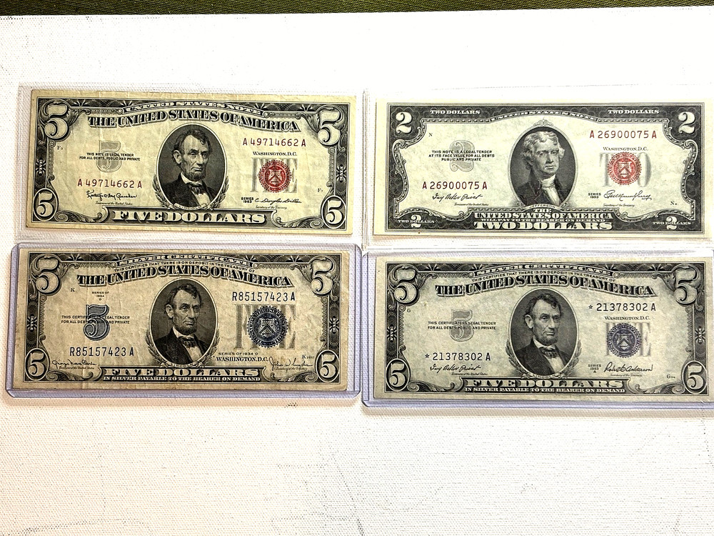 Tender Note's  $5.00 Silver-Certificate star-note / Red note's / $2.00 Red-Seal