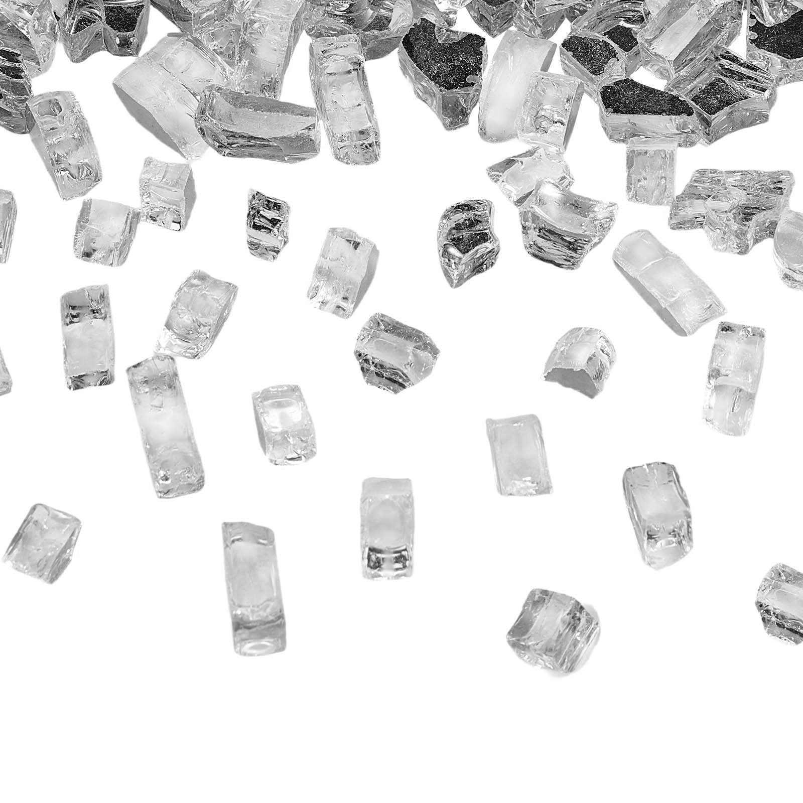 Uimoso 10 lbs Clear 1/2-Inch Fire Pit Glass for Fireplace and Table