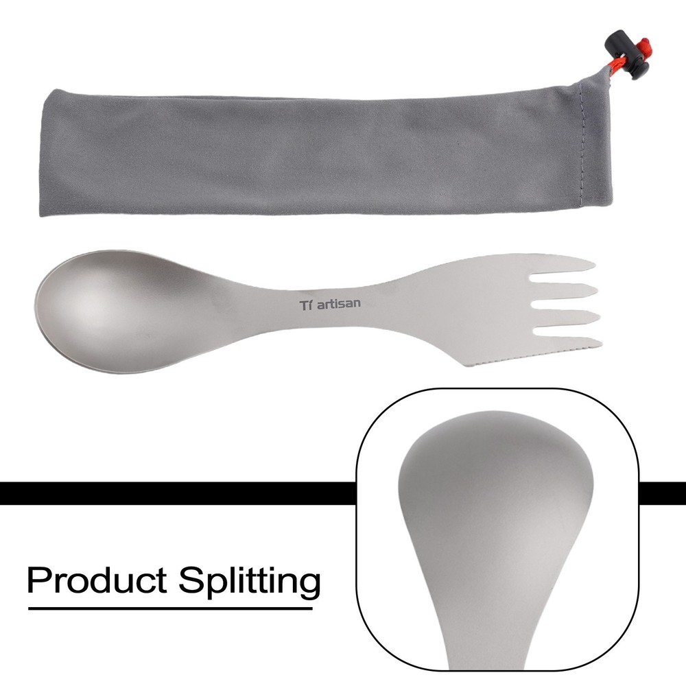 Versatile Spork Camping Practical Spoon Tableware Titanium Ultralight Utensils
