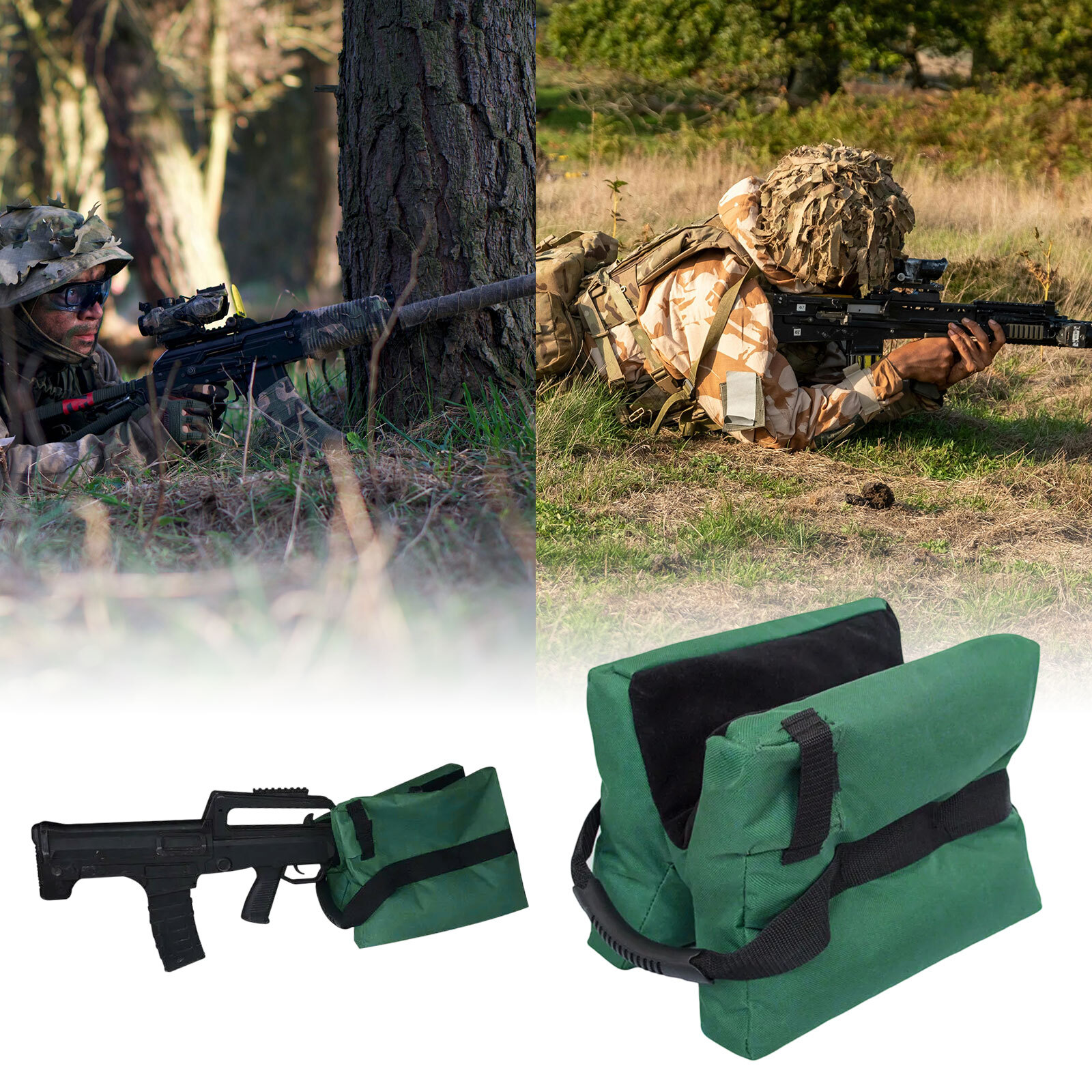 Tactical Shooting Gun Rest Bench Front&Rear Stand Bag Hunting Combo Set Unfilled