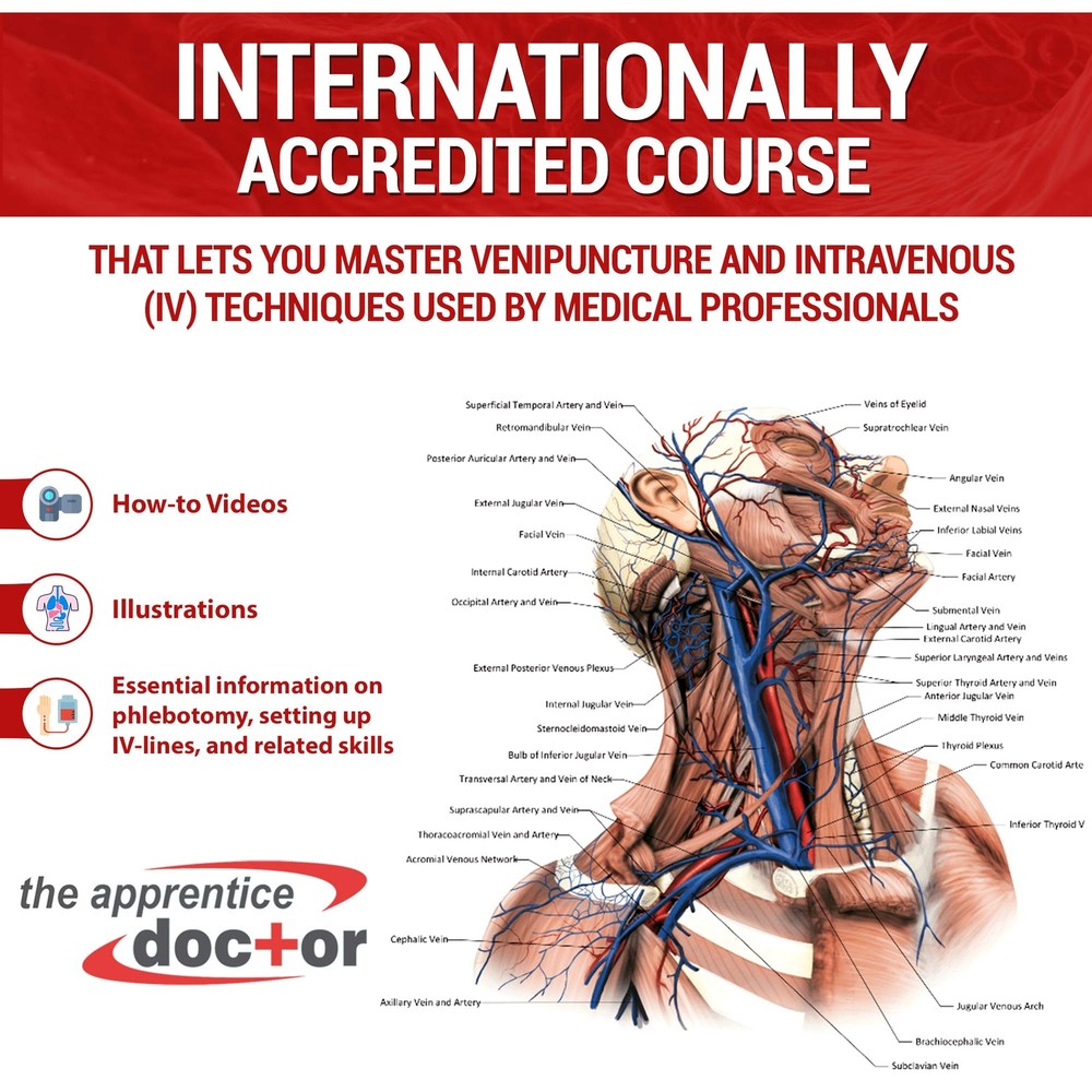 Venipuncture Practice Kit & Online Training for Nurses & Phlebotomists. Pract...