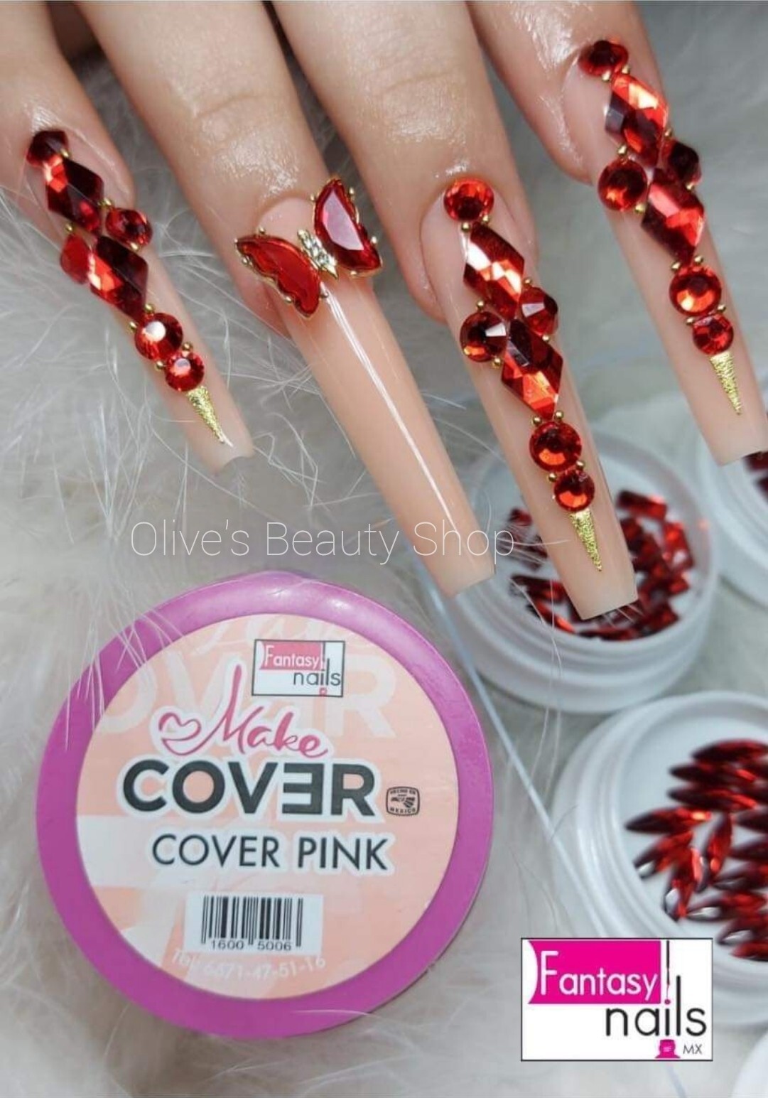 Fantasy Nails Make Cover Cover Pink 2 oz Acrylic Powder Polvo