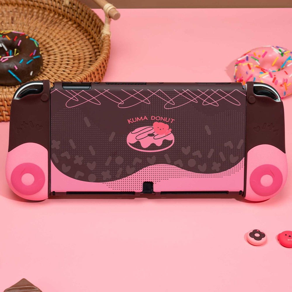 GeekShare Protective Case for Nintendo Switch/Switch OLED and JoyCon Cover Donut