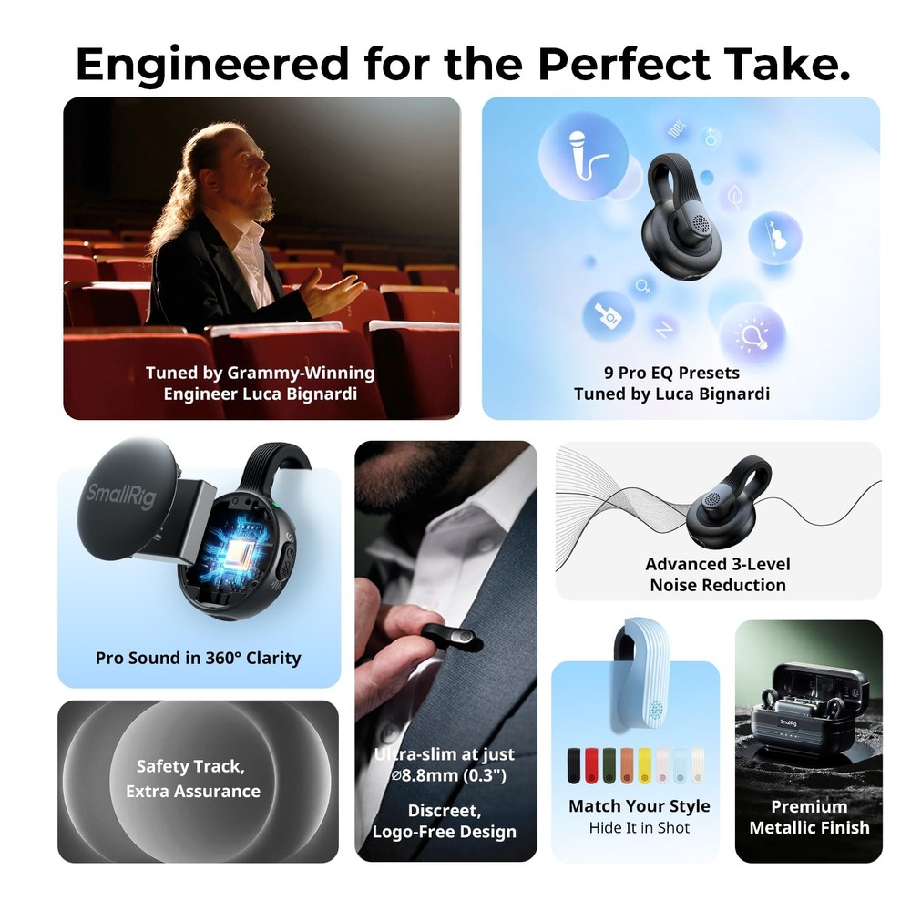 Wireless Mic S70-C2 (2 TX + 1 RX + Charging Case), USB-Compact Wireless Micro...