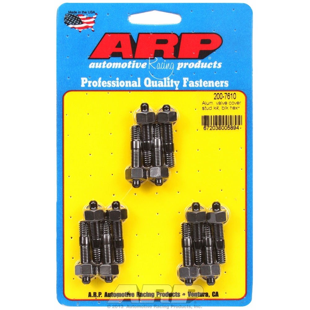 ARP Valve Cover Stud Set 200-7610; Bullet Nose, Hex 1/4-20 x 1.5 in. OAL, 12pcs