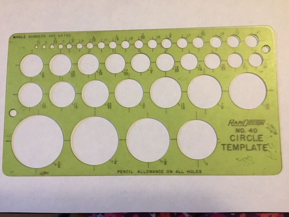 RapiDesign Circle Template No. 40 Engineering Drawing Drafting