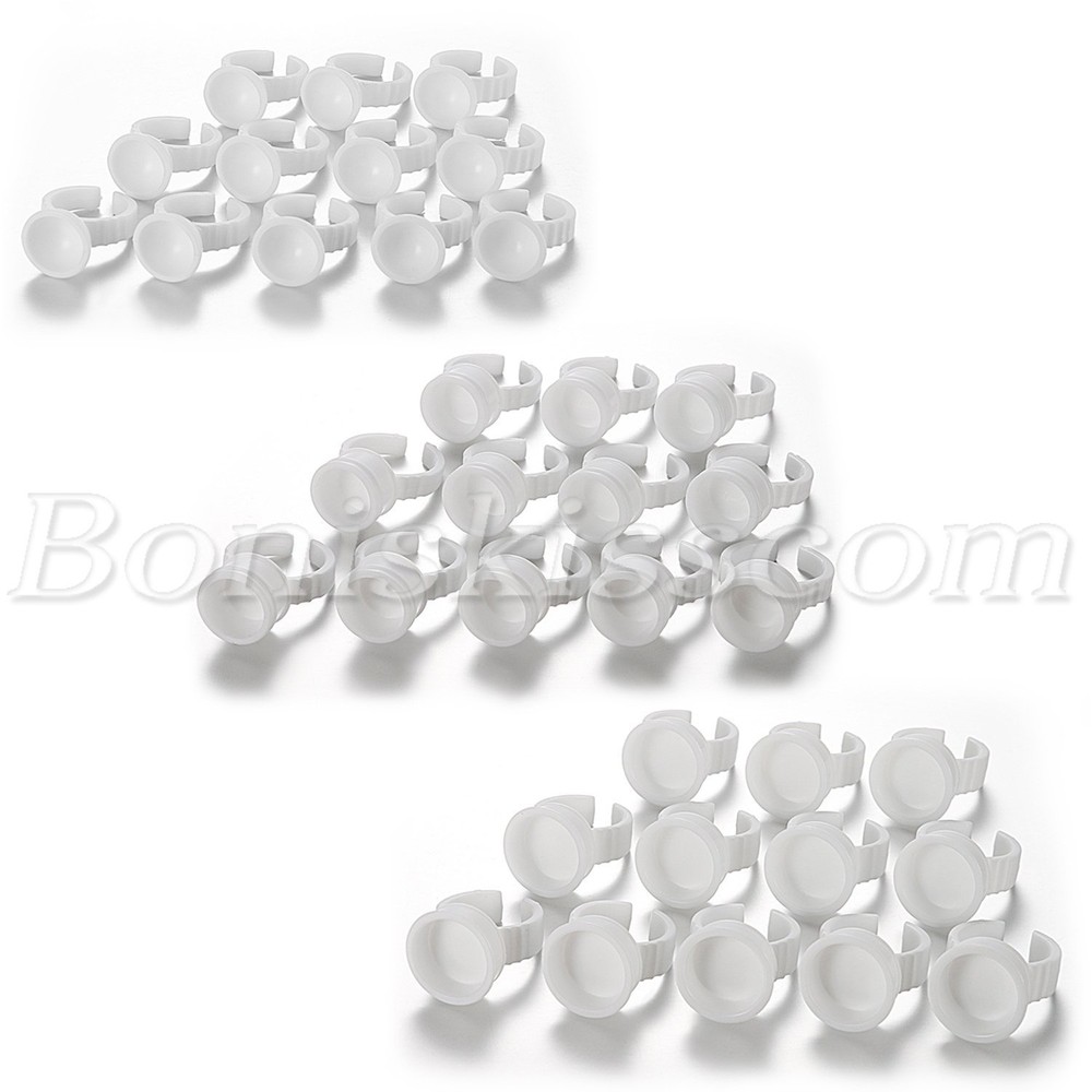 100pcs Disposable Glue Holder Rings Grafted Eyelash Extensions Application Tools