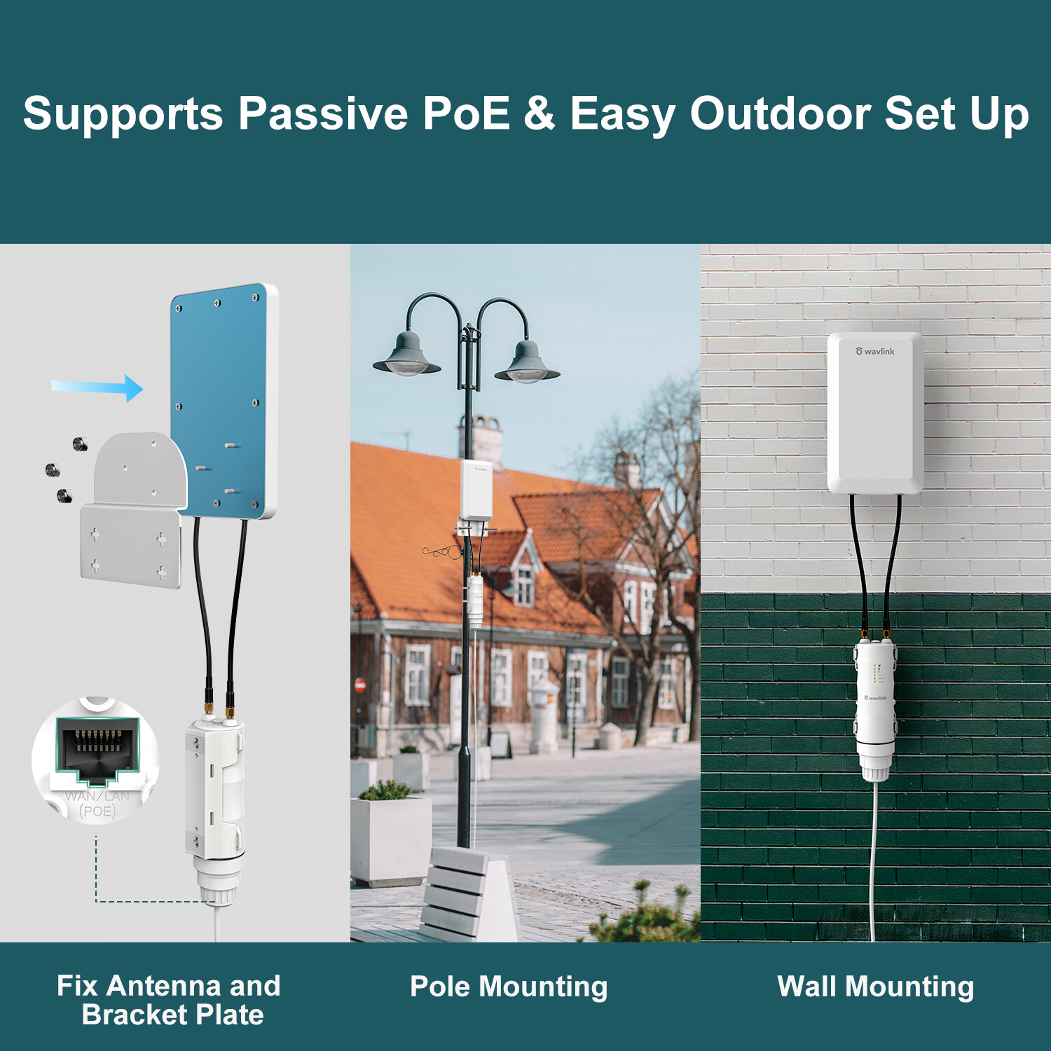N300 Outdoor WiFi Range Extender Wireless AP Router Internet Signal Booster