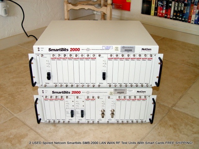 2 Spirent Netcom Smartbits SMB-2000 LAN WAN RF Test Units Smart Cards FREE SHIPP