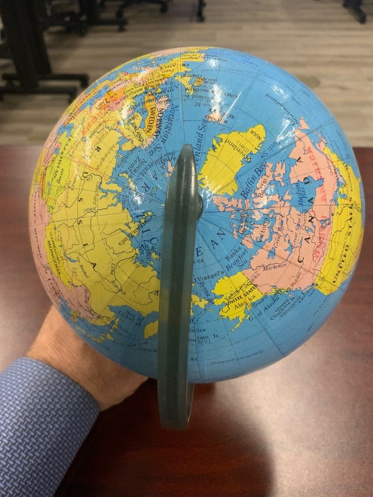 Small Lightweight Vintage Plastic Globe