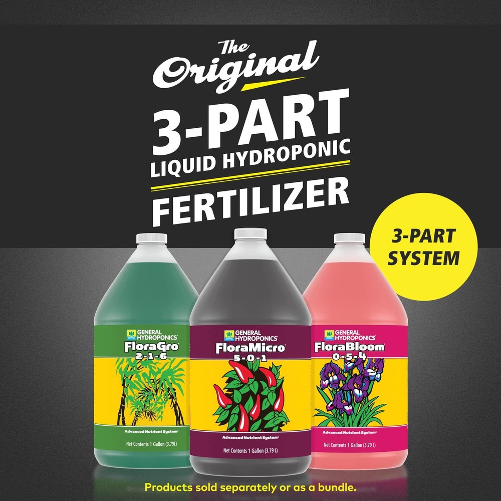 General Hydroponics FloraSeries Hydroponic Nutrient Fertilizer System with