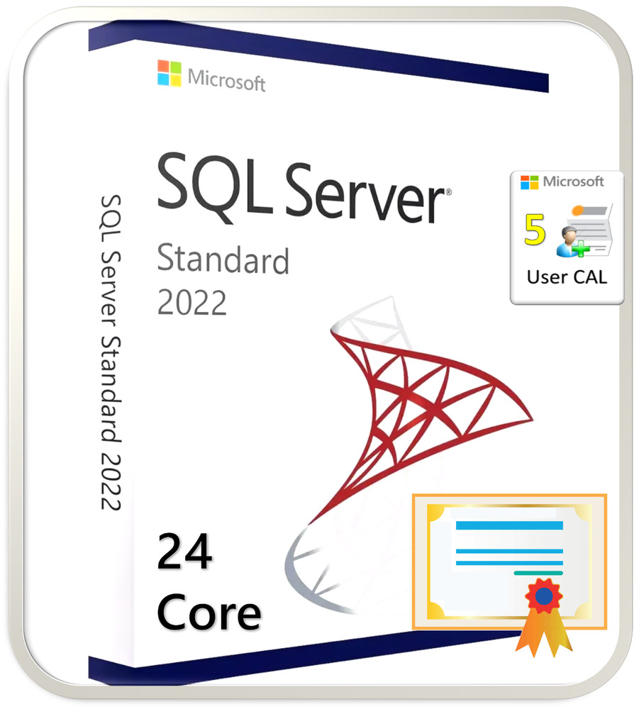 Microsoft SQL Server 2022 Standard Edition, 24 Core License