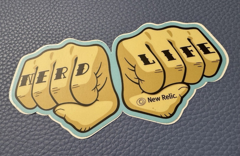 NERD Life NEW RELIC FISTS COLORFUL STICKER Computer Web Interface Programming