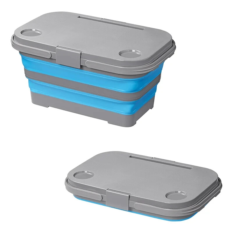Foldable basket with that table usable lid camping basket 20L