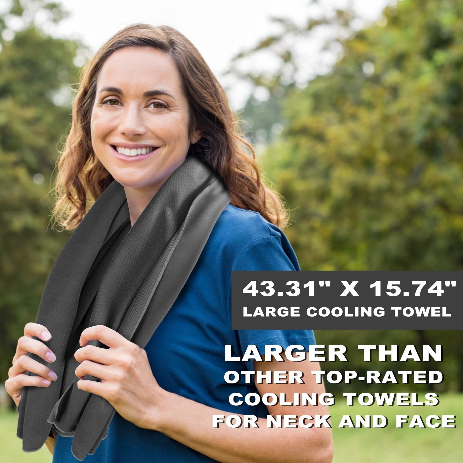 Cooling Towel Ice Cold Wrap for Neck Face Sports Gym Summer Heat