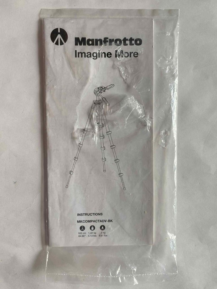 Manfrotto MKCOMPACTADV-BK MKCOMPACTADV-WH Tripod Instruction Manual User Guide