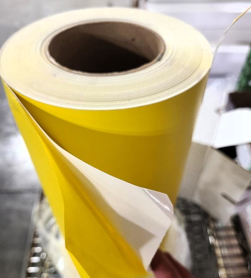 3.4 mil Paint Spray Mask Stencil Vehicle Auto Vinyl Self-Adhesive Yellow & White