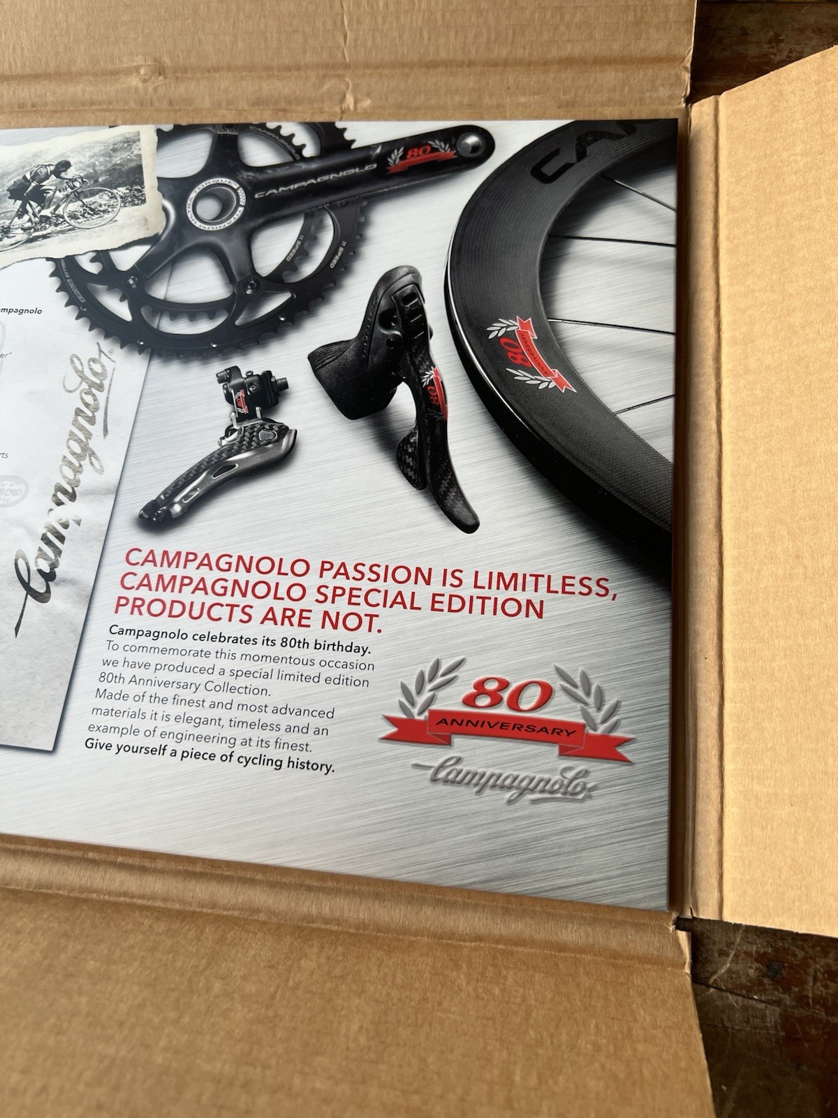 NOS Campagnolo 80th Anniversary Gruppo Shop Dealer Counter Top Poster 12 x 16