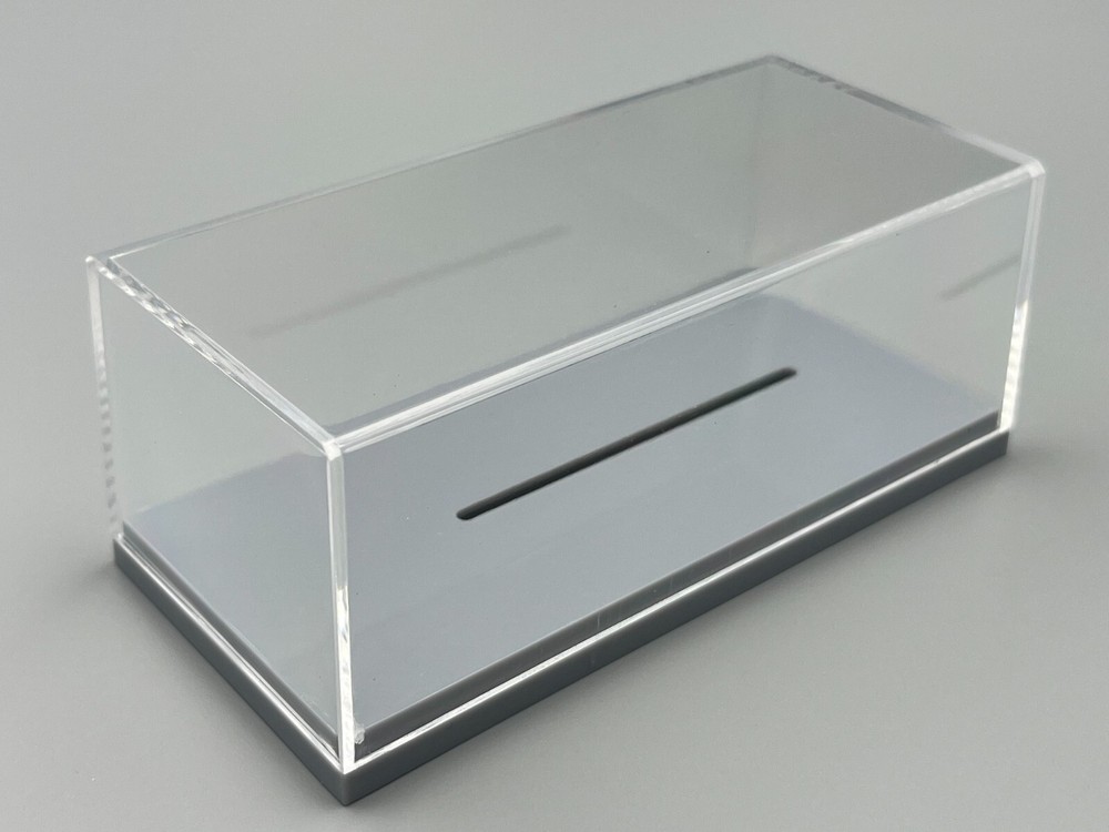 Quality Car Display Case Gray Plastic Base 1/64 scale