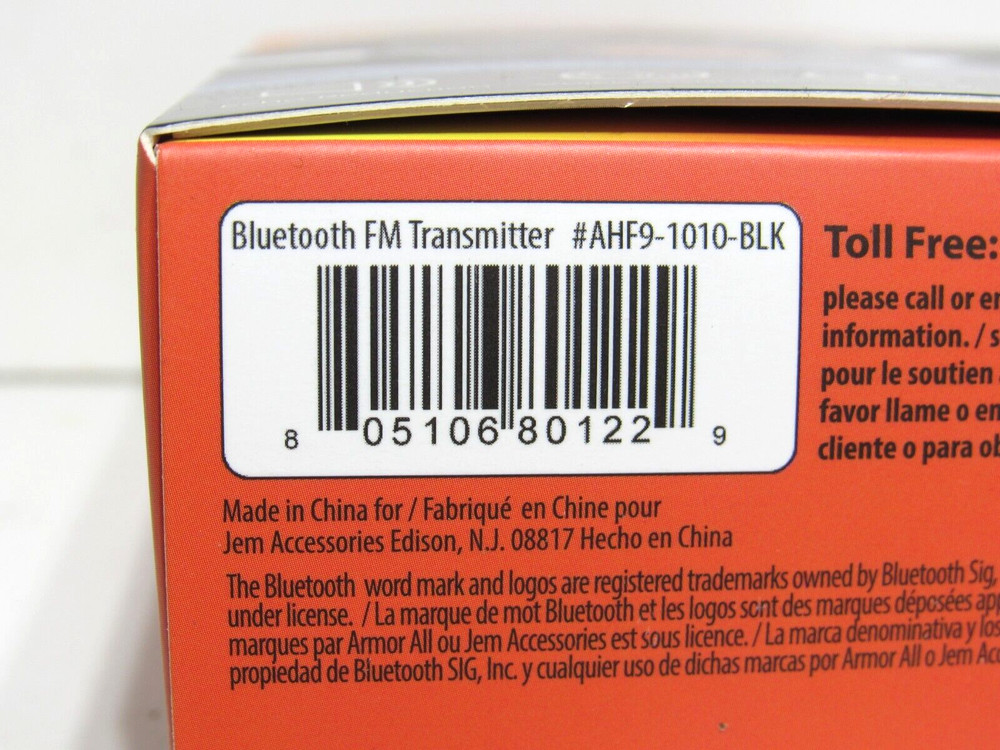 Armor All Wireless Bluetooth FM Transmitter Block Dual USB Charger Charging Plug