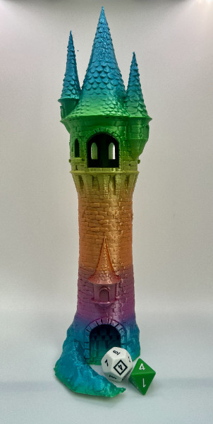 Fantasy Castle Dice Tower – Multicolor 3D Print | DnD, Pathfinder, RPG Accessory
