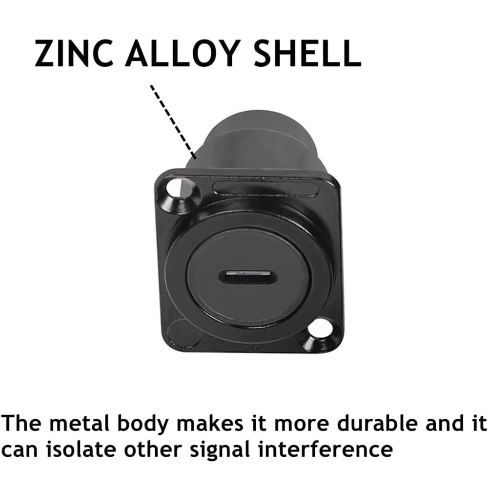 PENGLIN 2PCS USB 3.1 Type C Panel Mount Coupler, D-Type 2PCS(D-TYPE), Black