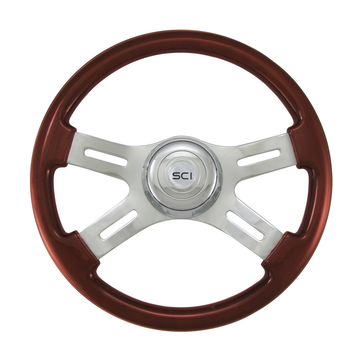 Steering Wheel 4 Spoke Classic Mahogany 16" 3 Hole Wood Rim for Kenworth Pete FL