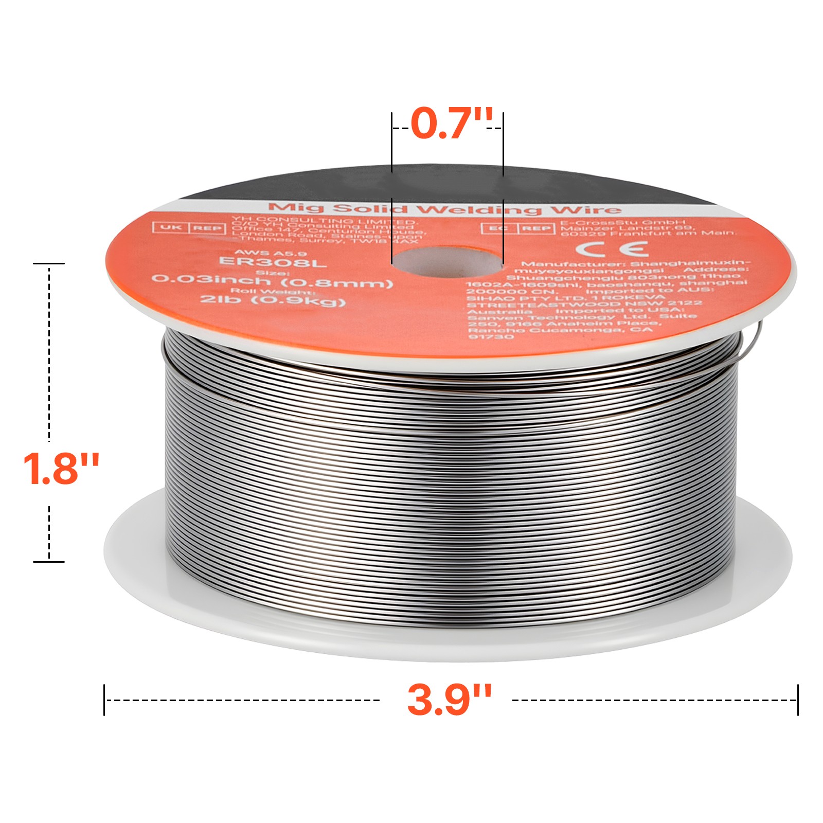 Uimoso Solid MIG Welding Wire ER308L 0.03-inch 2 lbs Stainless Steel Wire