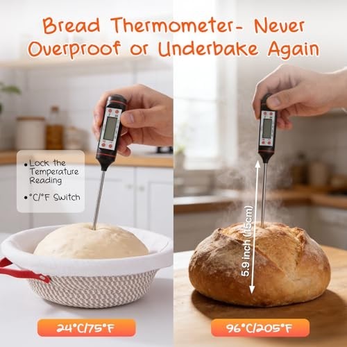 Sourdough Bread Baking Kit - 39pcs Cotton Rope Starter, Banneton Baskets & Liner