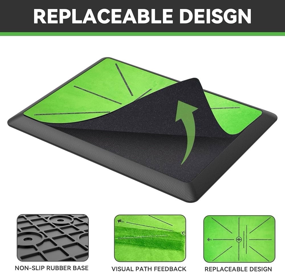 Golf Hitting Mat,Golf Training Mat for Swing Path Feedback Detection Batting
