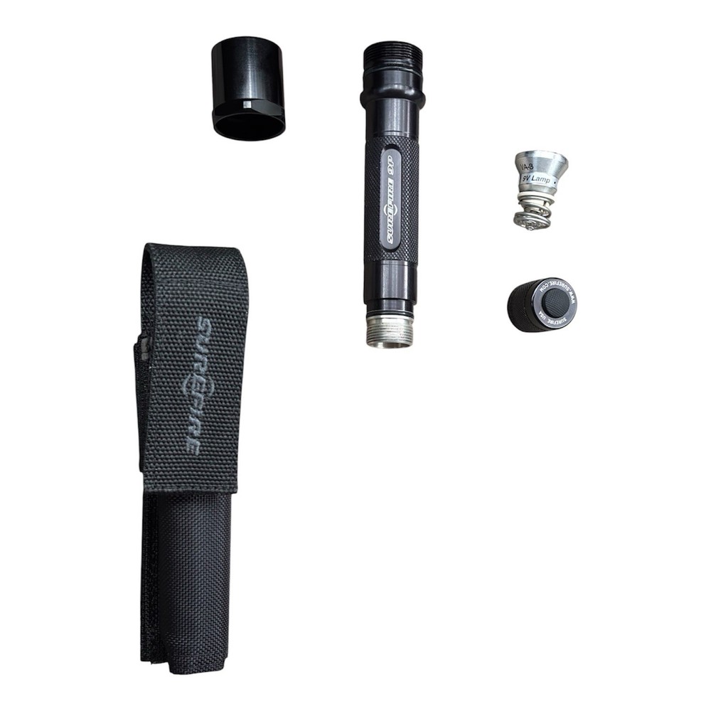 Surefire Flashlight 9P With Belt Loop Case Black Tested & Works