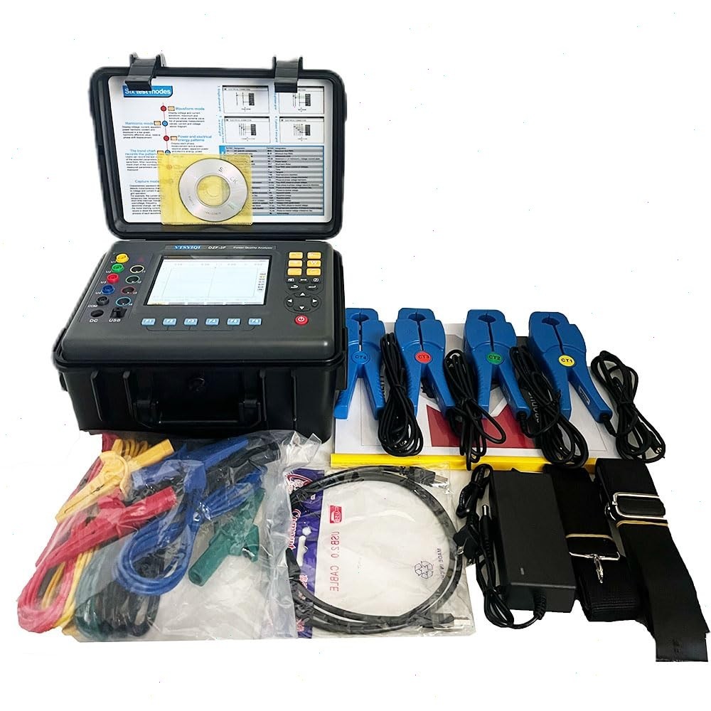 Three-Phase Power Quality Analyzer Meter with Current 0.10A~100A USB Interface